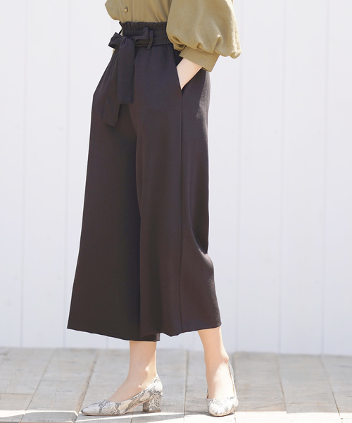 rps(アールピーエス)の「共リボンワイドクロップドパンツ(その他パンツ・レディース・ブラック/ベージュ/オフホワイト・M)」の3枚目の写真