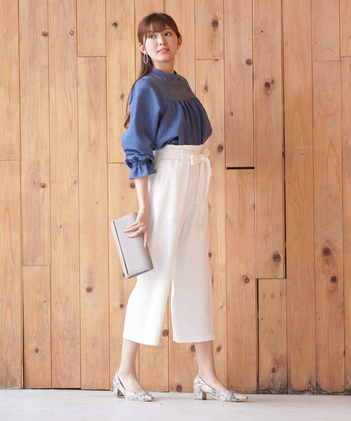 rps(アールピーエス)の「共リボンワイドクロップドパンツ(その他パンツ・レディース・ブラック/ベージュ/オフホワイト・M)」の12枚目の写真