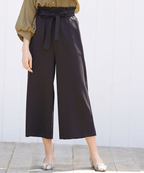 rps(アールピーエス)の「共リボンワイドクロップドパンツ(その他パンツ・レディース・ブラック/ベージュ/オフホワイト・M)」の8枚目の写真