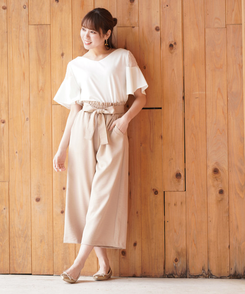 rps(アールピーエス)の「共リボンワイドクロップドパンツ(その他パンツ・レディース・ブラック/ベージュ/オフホワイト・M)」の11枚目の写真