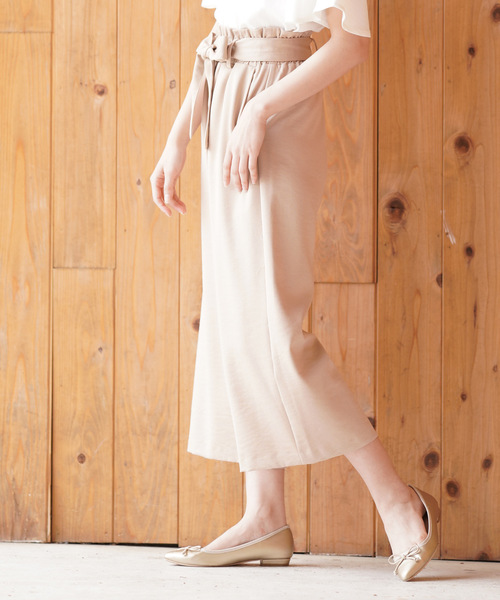 rps(アールピーエス)の「共リボンワイドクロップドパンツ(その他パンツ・レディース・ブラック/ベージュ/オフホワイト・M)」の6枚目の写真