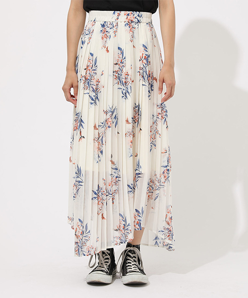 FLOWER PLEATS 青 Pleats Please by Issey Miyake Blue Pleated Asymmetrical