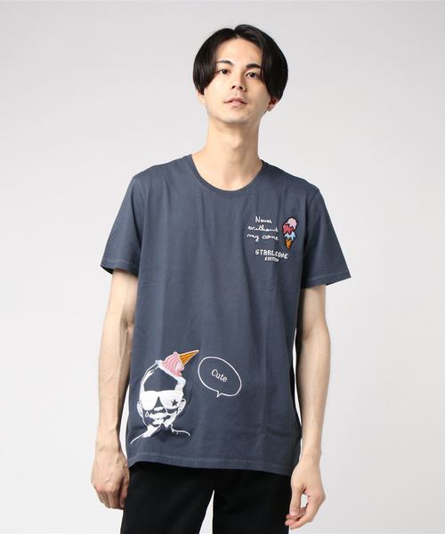 StarLean（スターリアン）の「【StaR★Leone】×【BRICK TOWN】コラボ　BABY Tee 「ICE CREAM」（Tシャツ/カットソー・メンズ・ネイビー/ブラック・1/2/3/4）」の6枚目の写真