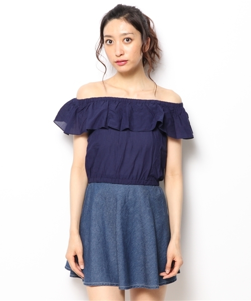 WEGO（ウィゴー）の「WEGO/オフショルダーブラウス（シャツ/ブラウス・レディース・オフホワイト/ネイビー/ライトイエロー/ライトピンク・FREE）」の7枚目の写真