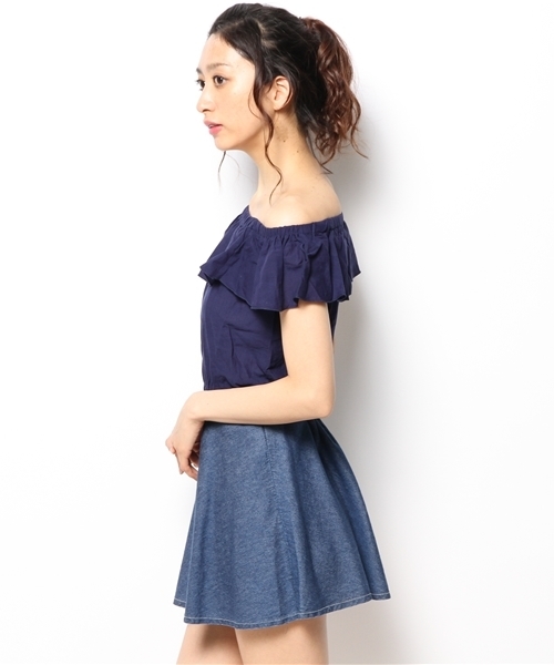 WEGO（ウィゴー）の「WEGO/オフショルダーブラウス（シャツ/ブラウス・レディース・オフホワイト/ネイビー/ライトイエロー/ライトピンク・FREE）」の8枚目の写真