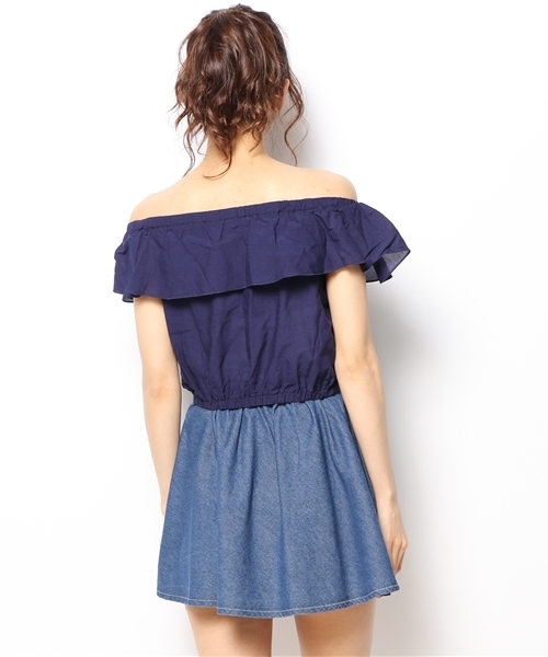 WEGO（ウィゴー）の「WEGO/オフショルダーブラウス（シャツ/ブラウス・レディース・オフホワイト/ネイビー/ライトイエロー/ライトピンク・FREE）」の9枚目の写真