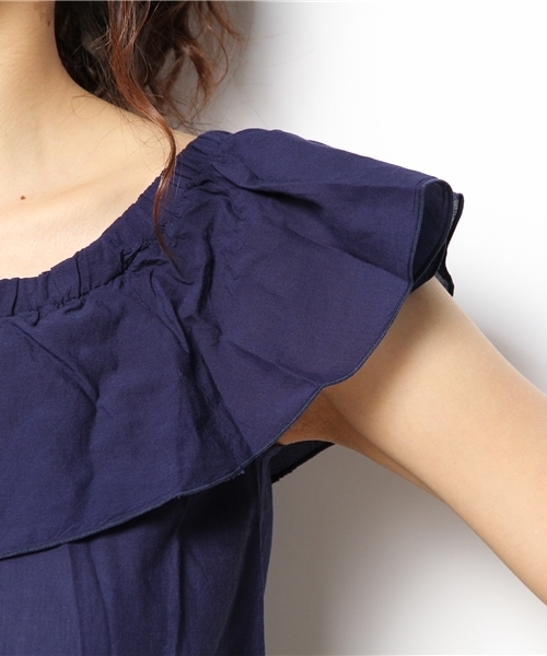 WEGO（ウィゴー）の「WEGO/オフショルダーブラウス（シャツ/ブラウス・レディース・オフホワイト/ネイビー/ライトイエロー/ライトピンク・FREE）」の5枚目の写真