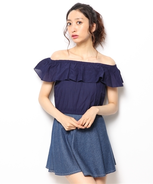 WEGO（ウィゴー）の「WEGO/オフショルダーブラウス（シャツ/ブラウス・レディース・オフホワイト/ネイビー/ライトイエロー/ライトピンク・FREE）」の15枚目の写真