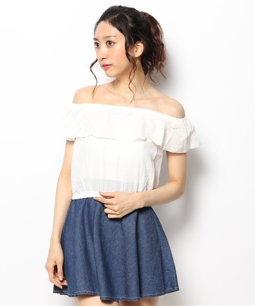 WEGO（ウィゴー）の「WEGO/オフショルダーブラウス（シャツ/ブラウス・レディース・オフホワイト/ネイビー/ライトイエロー/ライトピンク・FREE）」の14枚目の写真