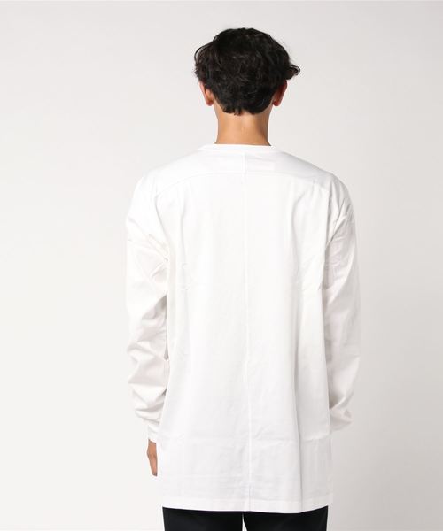 ATTACHMENT（アタッチメント）の「60/2 ギザシルキー天竺　クルーネックL/S（Tシャツ/カットソー・メンズ・オフホワイト/ブラック/ホワイト/ライトベージュ・3/1/2）」の6枚目の写真