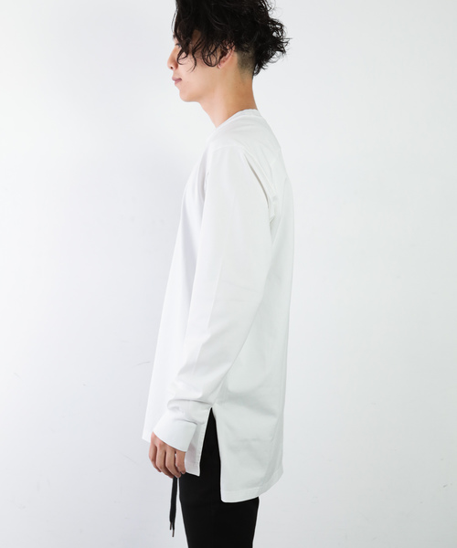 ATTACHMENT（アタッチメント）の「60/2 ギザシルキー天竺　クルーネックL/S（Tシャツ/カットソー・メンズ・オフホワイト/ブラック/ホワイト/ライトベージュ・3/1/2）」の20枚目の写真