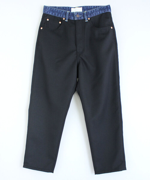 RNA（アールエヌエー）の「R3662 デニムコンビペグ（デニムパンツ・レディース・ブラウン/ブラック/グリーン・SMALL/MEDIUM）」の2枚目の写真