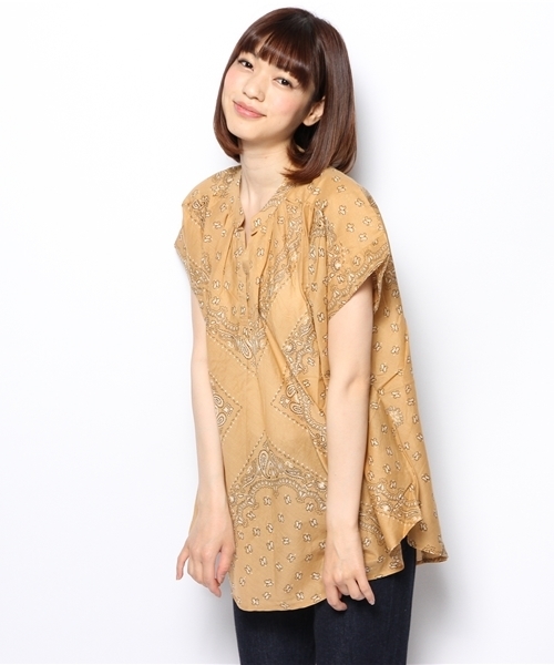 coen（コーエン）の「【Market】バンダナ柄スキッパーブラウス（シャツ