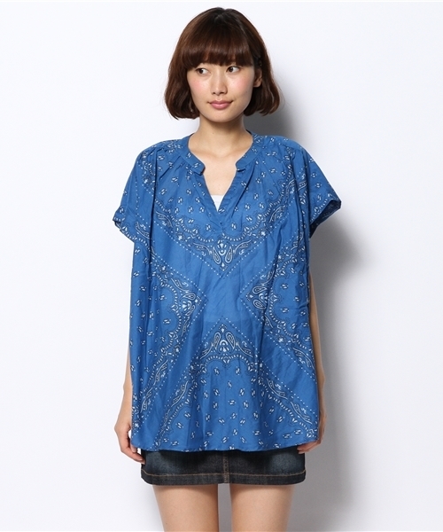 バンダナ柄 ブラウス coen（コーエン）の「【Market】バンダナ柄スキッパーブラウス（シャツ