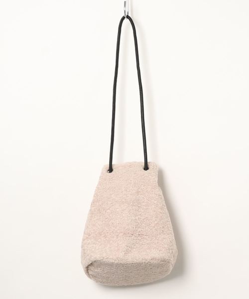 knot yacht（ノットヨット）の「エコファー巾着バッグ（トートバッグ・レディース・ブラック/ベージュ・FREE）」の3枚目の写真