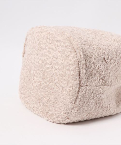 knot yacht（ノットヨット）の「エコファー巾着バッグ（トートバッグ・レディース・ブラック/ベージュ・FREE）」の4枚目の写真