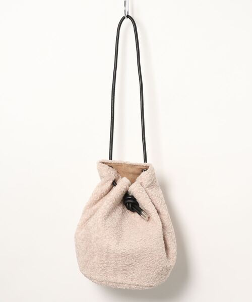 knot yacht（ノットヨット）の「エコファー巾着バッグ（トートバッグ・レディース・ブラック/ベージュ・FREE）」の8枚目の写真