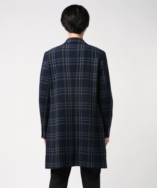 COMME CA MEN（コムサメン）の「ツイードチェックコート（チェスターコート・メンズ・ダークブラウン/ネイビー・SMALL/MEDIUM/LARGE）」の5枚目の写真