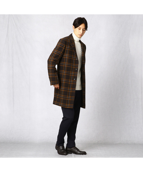 COMME CA MEN（コムサメン）の「ツイードチェックコート（チェスター