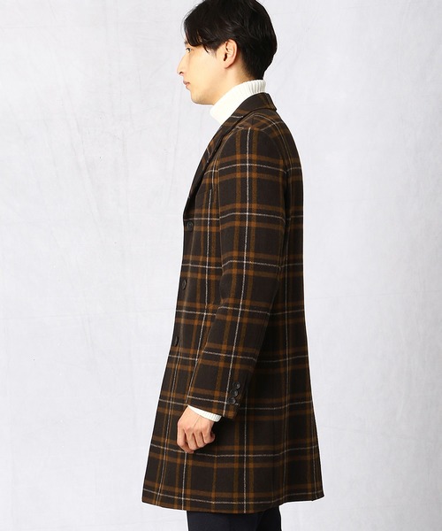 COMME CA MEN（コムサメン）の「ツイードチェックコート（チェスターコート・メンズ・ダークブラウン/ネイビー・SMALL/MEDIUM/LARGE）」の19枚目の写真