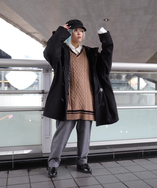 rovtski(ロフトスキー)の「【ビッグシルエット】オーバーサイズダッフルコート(ダッフルコート・メンズ・ブラック/ベージュ/グレー・FREE)」の16枚目の写真