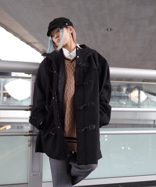 rovtski(ロフトスキー)の「【ビッグシルエット】オーバーサイズダッフルコート(ダッフルコート・メンズ・ブラック/ベージュ/グレー・FREE)」の6枚目の写真