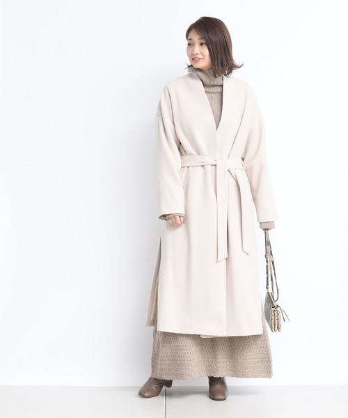 DouDou(ドゥドゥ)の「ニットアップ透かしジャガードスカート(スカート・レディース・グリーン/ベージュ・FREE)」の7枚目の写真