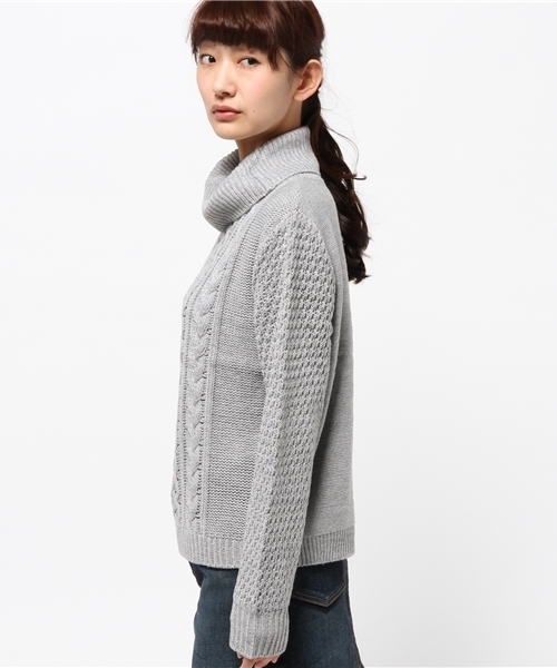 WEGO（ウィゴー）の「WEGO/ケーブル編みハイネックニット（ニット/セーター・レディース・アイボリー/杢グレー/サックスブルー/ライトピンク・FREE）」の13枚目の写真