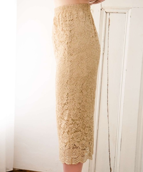 Julia Boutique（ジュリアブティック）の「総レースタイトスカート/510566L（スカート・レディース・ブラック/ベージュ/パープル/ネイビー/ブルー/ボルドー/ミント/ライトブルー/ピンク/イエロー・M/LL/L）」の18枚目の写真