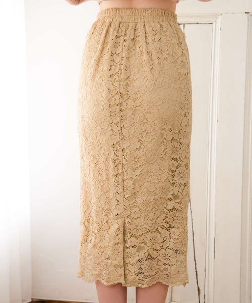 Julia Boutique（ジュリアブティック）の「総レースタイトスカート/510566L（スカート・レディース・ブラック/ベージュ/パープル/ネイビー/ブルー/ボルドー/ミント/ライトブルー/ピンク/イエロー・M/LL/L）」の19枚目の写真