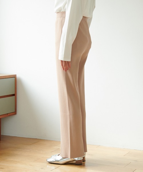 ROPE' PICNIC（ロペピクニック）の「【UVケア＆マシンウォッシャブル】センタースリットニットパンツ（その他パンツ・レディース・ブラック/カーキ/ベージュ系その他・40/38）」の4枚目の写真