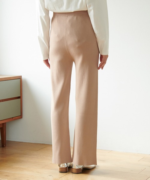 ROPE' PICNIC（ロペピクニック）の「【UVケア＆マシンウォッシャブル】センタースリットニットパンツ（その他パンツ・レディース・ブラック/カーキ/ベージュ系その他・40/38）」の5枚目の写真