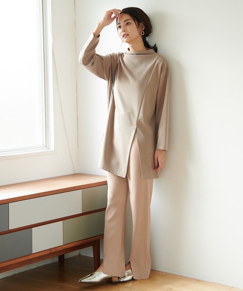 ROPE' PICNIC（ロペピクニック）の「【UVケア＆マシンウォッシャブル】センタースリットニットパンツ（その他パンツ・レディース・ブラック/カーキ/ベージュ系その他・40/38）」の10枚目の写真