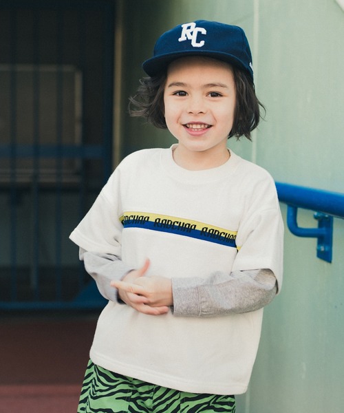 RADCHAP（ラッドチャップ）の「袖レイヤードトレーナー（スウェット・キッズ・ベージュ/オフホワイト・90cm/110cm/100cm/120cm/130cm/140cm/150cm）」の2枚目の写真