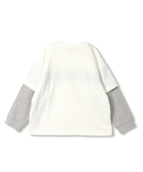 RADCHAP（ラッドチャップ）の「袖レイヤードトレーナー（スウェット・キッズ・ベージュ/オフホワイト・90cm/110cm/100cm/120cm/130cm/140cm/150cm）」の7枚目の写真