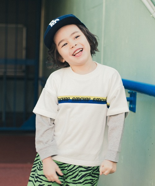 RADCHAP（ラッドチャップ）の「袖レイヤードトレーナー（スウェット・キッズ・ベージュ/オフホワイト・90cm/110cm/100cm/120cm/130cm/140cm/150cm）」の8枚目の写真