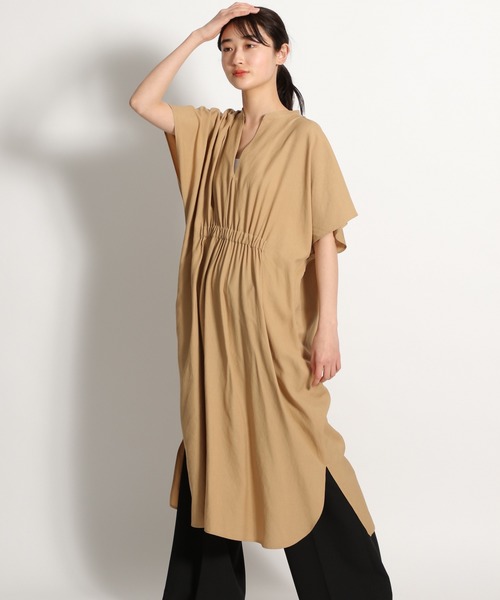 And ニコアンド のファッション ワンピース Niko スタンドギャザーワンピース ワンピース Niko ワンピース ドレス セール