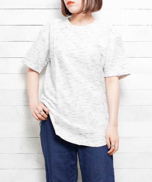 セール 69 Trap U メランジタックボーダー ロング丈t Tシャツ カットソー Trap U トラップユー のファッション通販 Zozotown