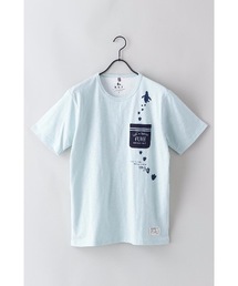 【BLUE STANDARD】スラブ素材 ペンギンアイコン アニマルプリント スタンダードシルエット ユニセックスサイジングポケット付きＴシャツ 環境保全対象アイテム