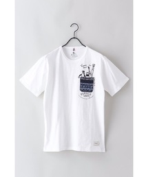 【BLUE STANDARD】スラブ素材 ペンギンアイコン アニマルプリント スタンダードシルエット ユニセックスサイジングポケット付きTシャツ 環境保全対象アイテム