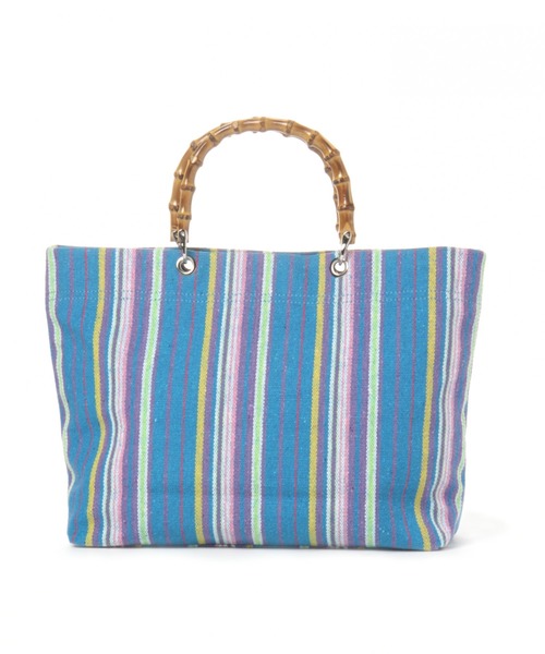 LAKOLE（ラコレ）の「バンブーハンドルマーケットバッグ / LAKOLE（ハンドバッグ・レディース・レッド/ブルー・FREE）」の12枚目の写真