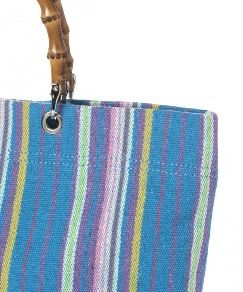 LAKOLE（ラコレ）の「バンブーハンドルマーケットバッグ / LAKOLE（ハンドバッグ・レディース・レッド/ブルー・FREE）」の8枚目の写真