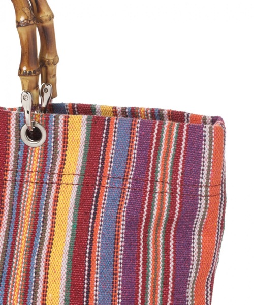 LAKOLE（ラコレ）の「バンブーハンドルマーケットバッグ / LAKOLE（ハンドバッグ・レディース・レッド/ブルー・FREE）」の13枚目の写真