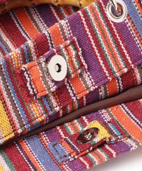 LAKOLE（ラコレ）の「バンブーハンドルマーケットバッグ / LAKOLE（ハンドバッグ・レディース・レッド/ブルー・FREE）」の15枚目の写真