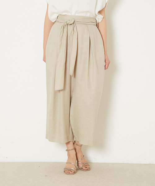 Liesse（リエス）の「リボン付きフレアパンツ（その他パンツ・レディース・ホワイト/ベージュ/ブラウン/レッド・S/M）」の4枚目の写真