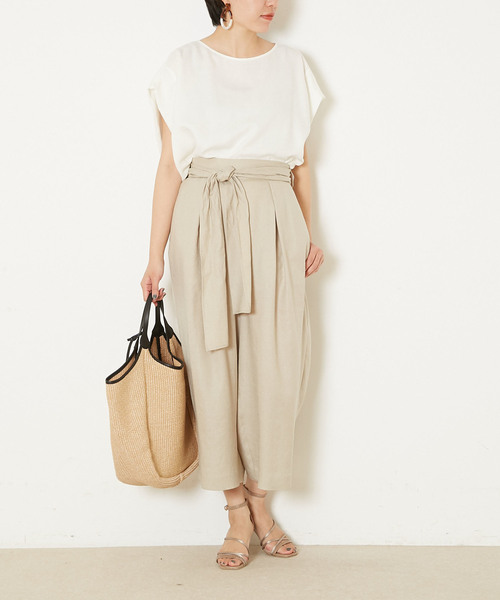 Liesse（リエス）の「リボン付きフレアパンツ（その他パンツ・レディース・ホワイト/ベージュ/ブラウン/レッド・S/M）」の6枚目の写真