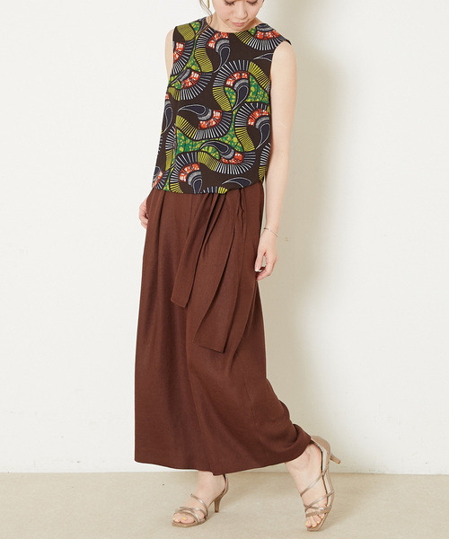 Liesse（リエス）の「リボン付きフレアパンツ（その他パンツ・レディース・ホワイト/ベージュ/ブラウン/レッド・S/M）」の10枚目の写真