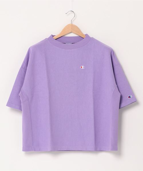 Champion(チャンピオン)の「Champion:Reverse weaveモックネックTee(Tシャツ/カットソー・レディース・ライトグレー/バイオレット/ライトグリーン・ONE SIZE)」の3枚目の写真