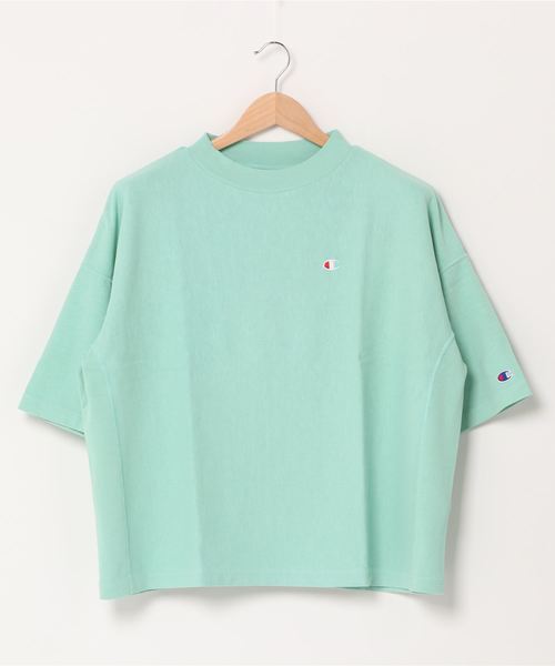 Champion(チャンピオン)の「Champion:Reverse weaveモックネックTee(Tシャツ/カットソー・レディース・ライトグレー/バイオレット/ライトグリーン・ONE SIZE)」の1枚目の写真