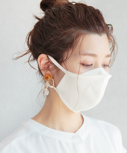 reca（レカ）の「【日本製】 オーガニックコットンマスク（マスク・レディース・ベージュ/ホワイト・L/M）」の2枚目の写真